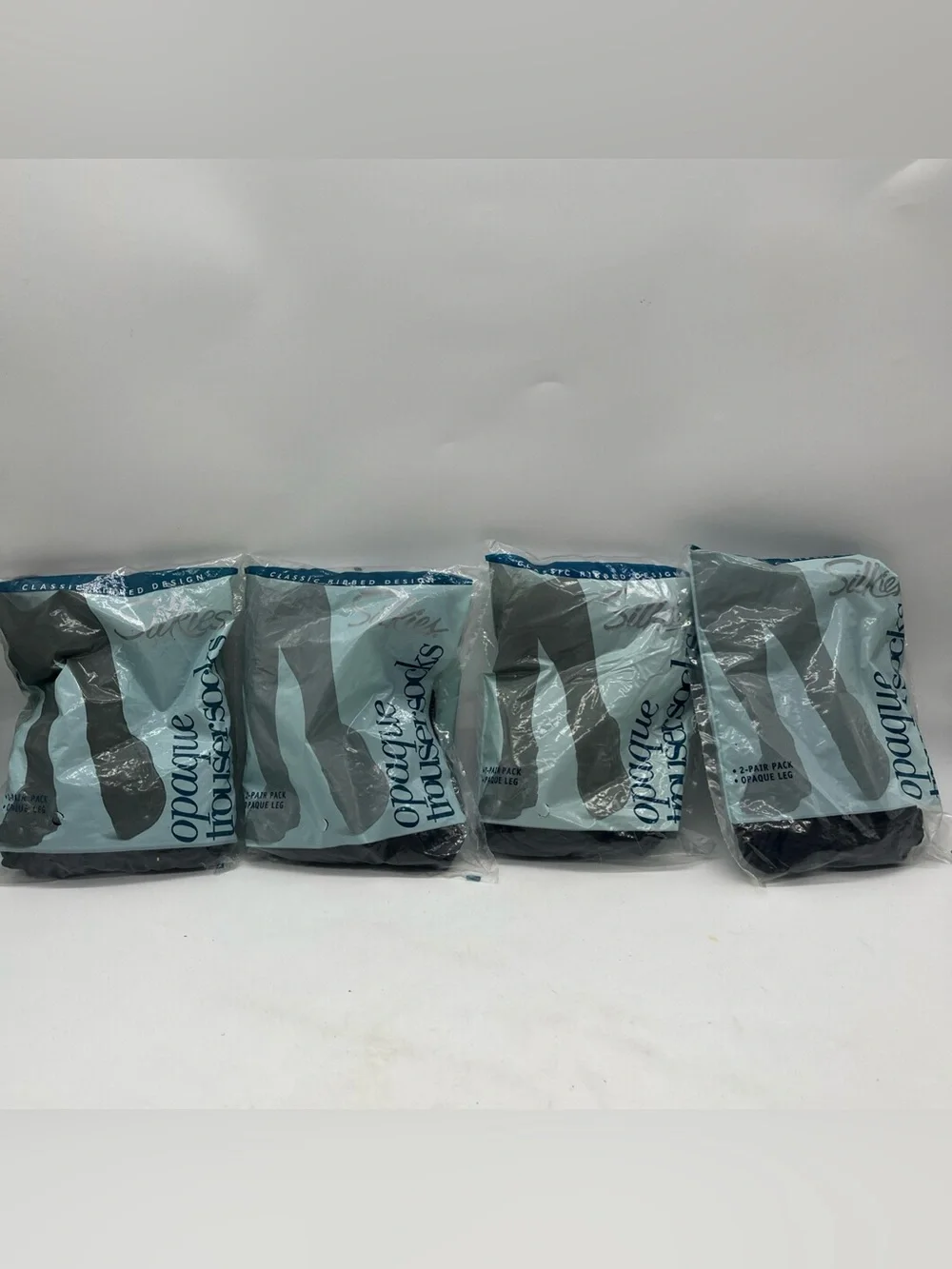 Silkies Opaque Ribbed Trouser Socks Brown - Lot Of 4